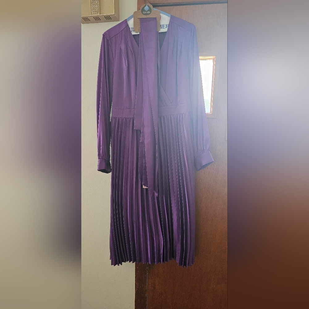 Purple  pleated dress
